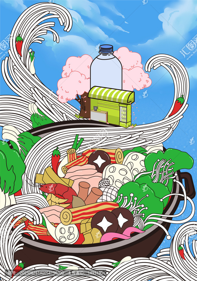 重慶火鍋插畫