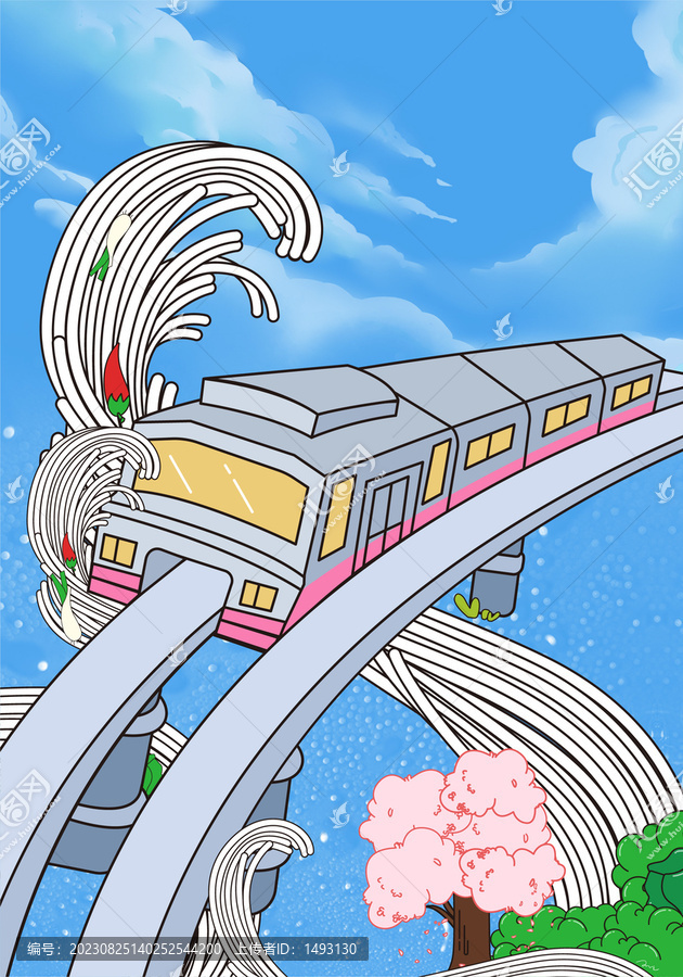 重慶輕軌插畫