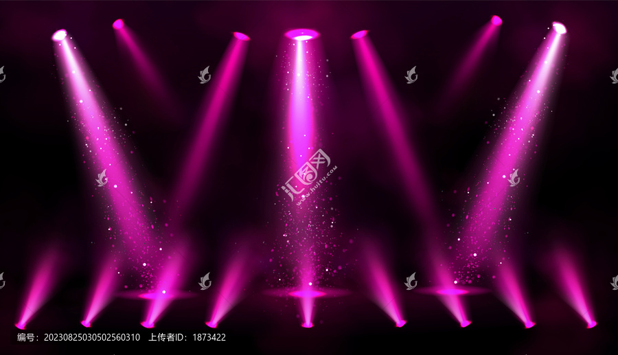 桃紫色聚光灯走秀舞台背景