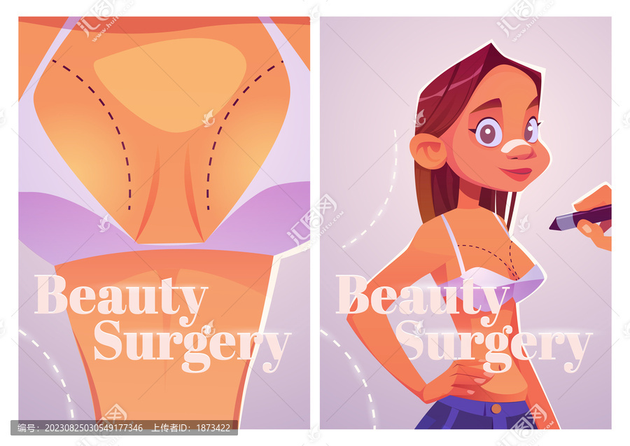 女孩整形手术术前准备,插画海报