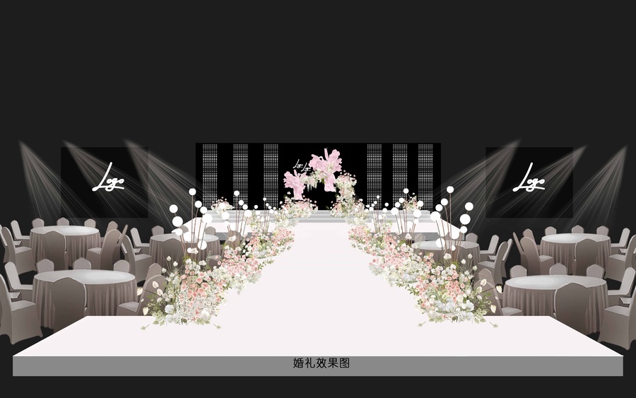 白粉色水晶婚礼
