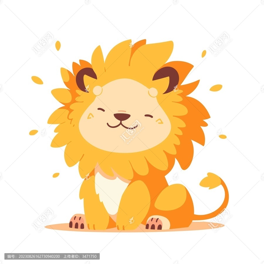 可愛獅子矢量插畫