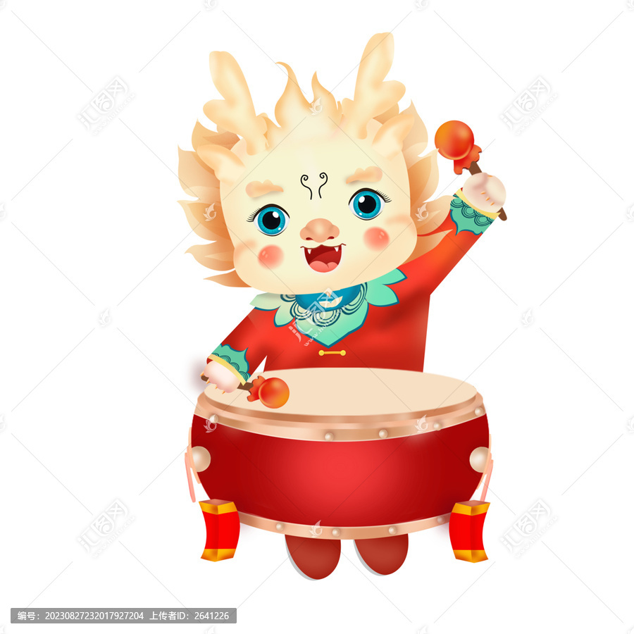 龍年插畫打鼓