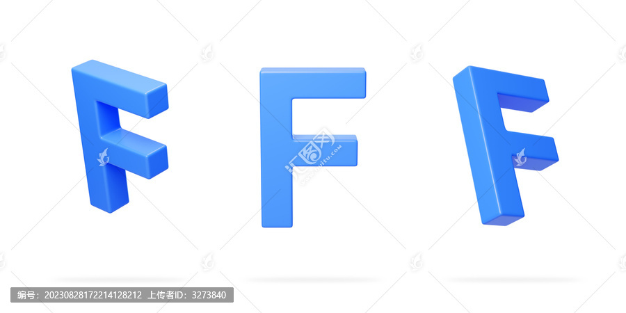 英文字母F拼音拼寫語言3D