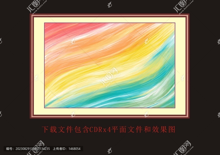 浅色底纹线条花纹装饰画挂画