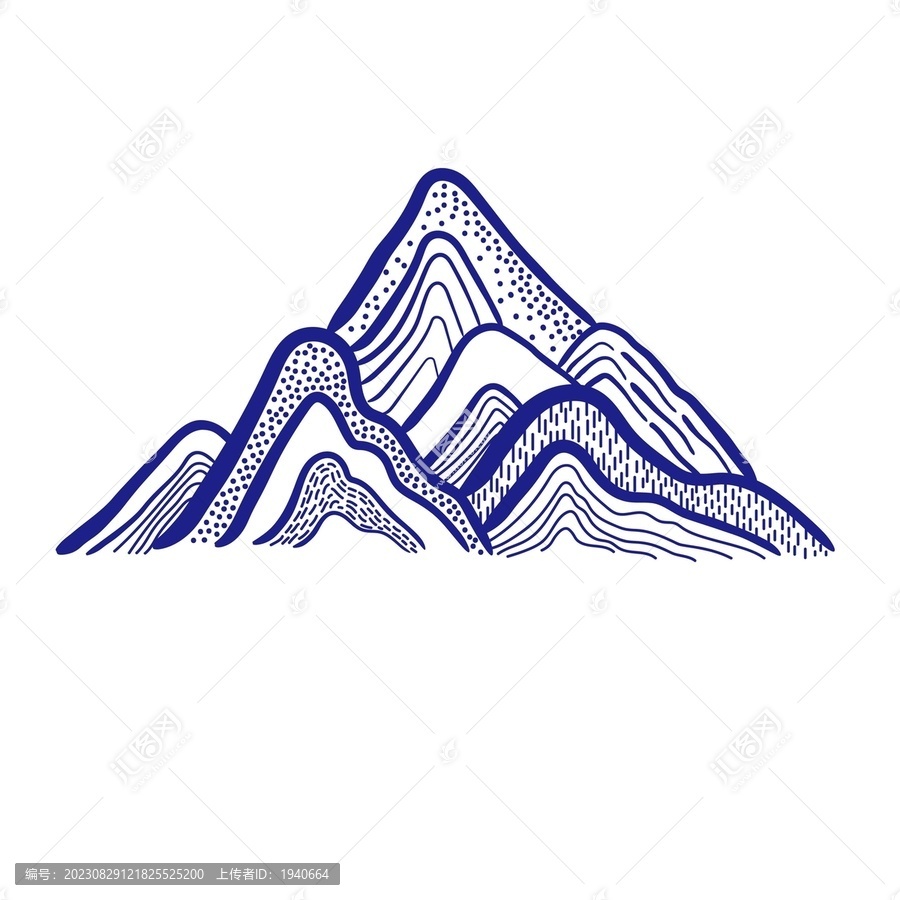 山插畫矢量