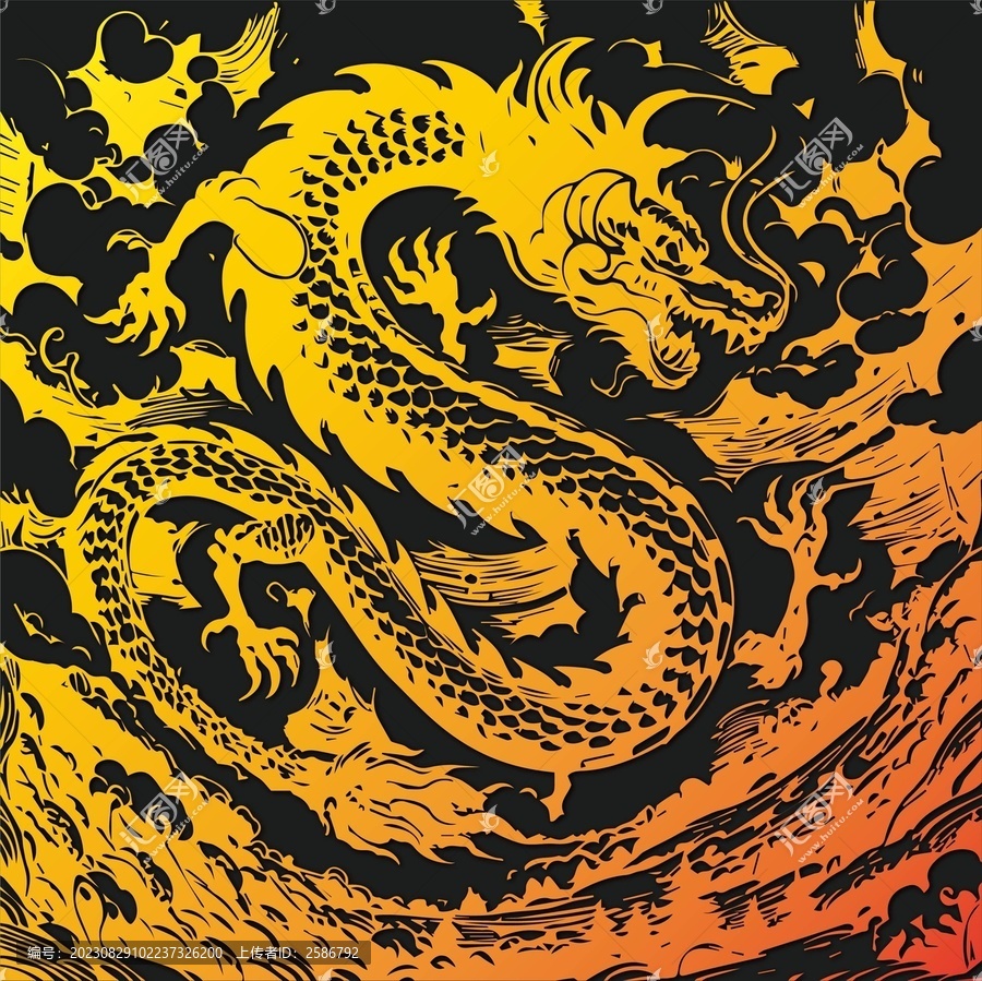 龍矢量裝飾畫