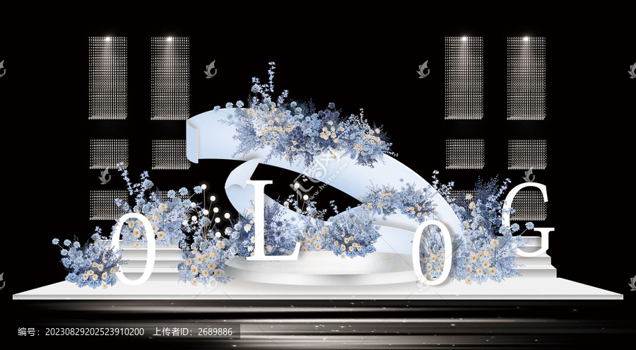 藍(lán)色藍(lán)白婚禮效果圖