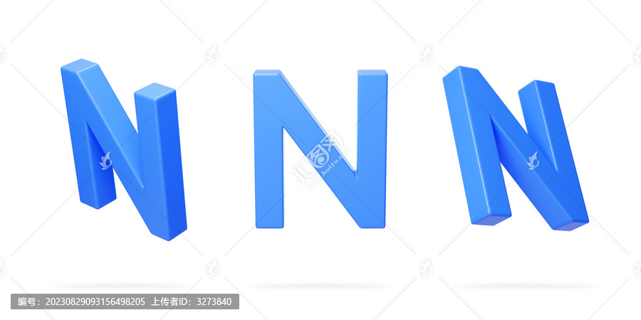 英文字母N拼音拼寫語言3D