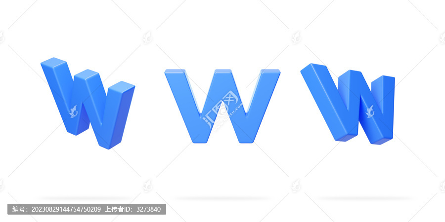 英文字母w拼音拼寫(xiě)語(yǔ)言3D