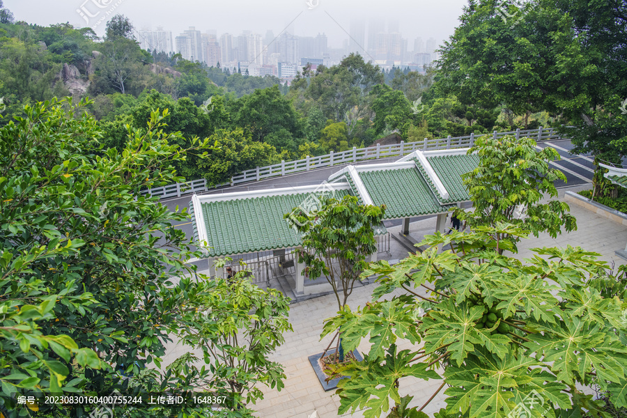 厦门植物园俯瞰万石路侯车亭