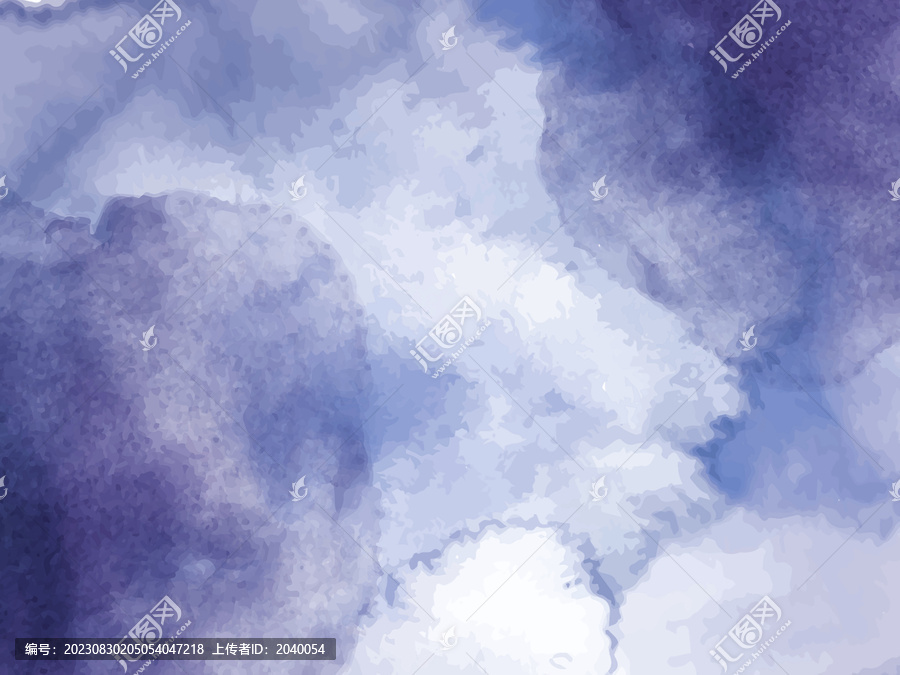 手繪水彩插畫紫色