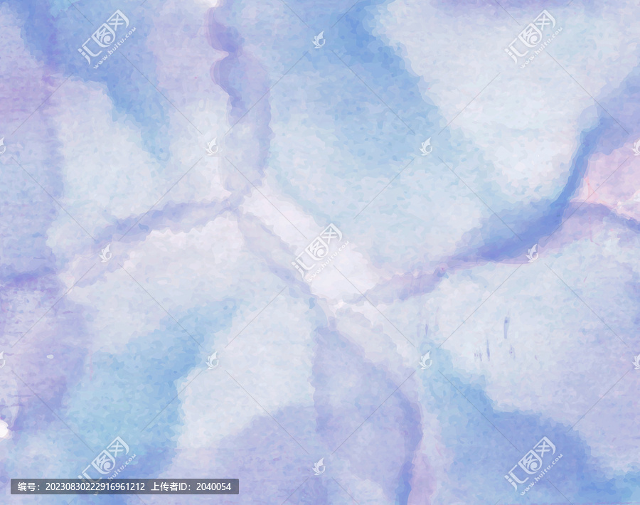 手繪花瓣水彩插畫(huà)藍(lán)色
