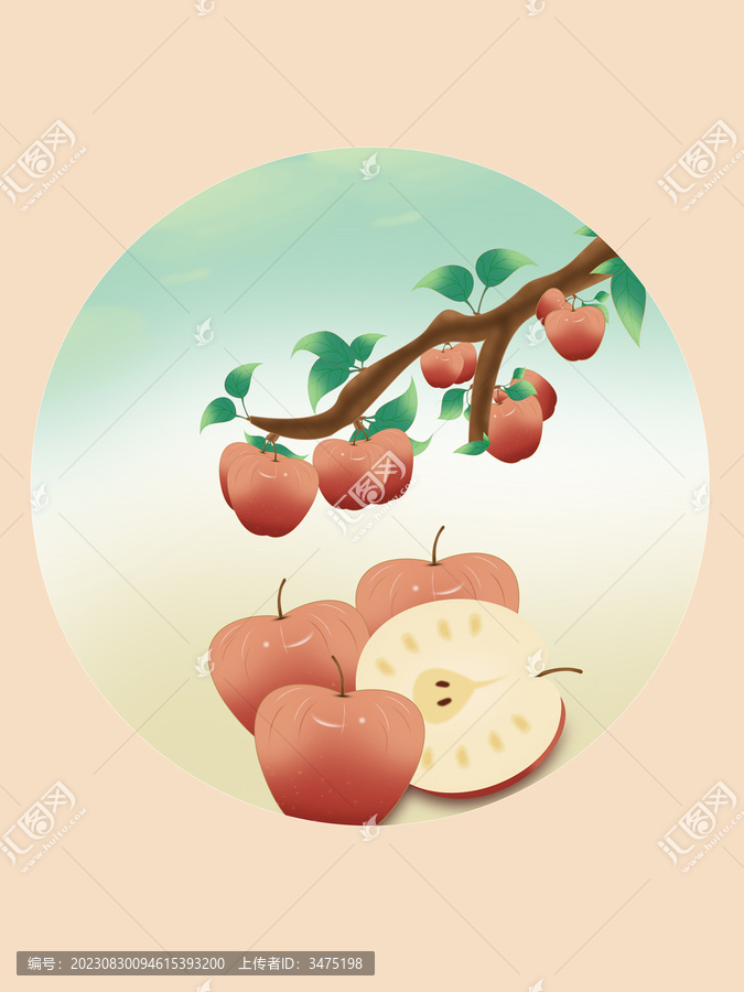 ps鼠绘插画设计水果