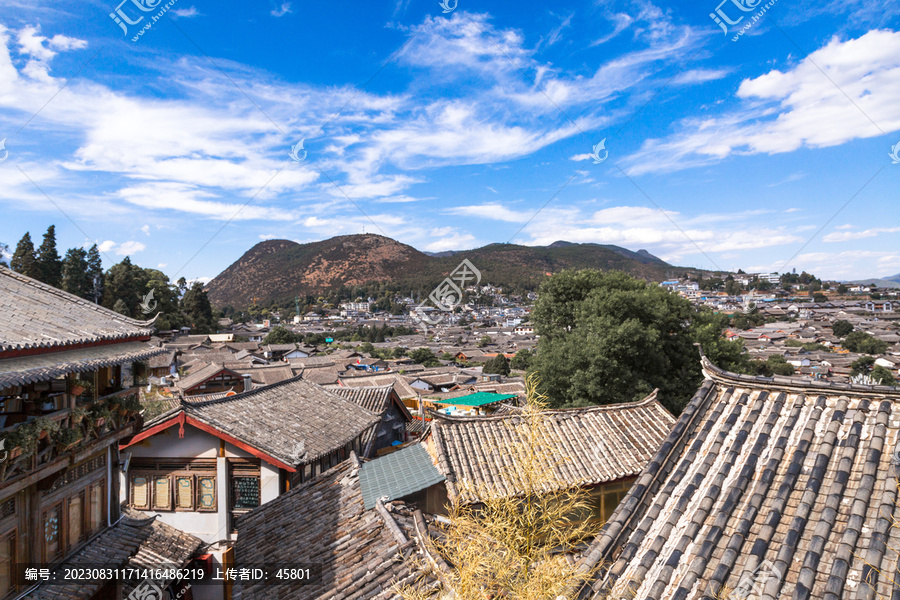 丽江古城俯拍全景