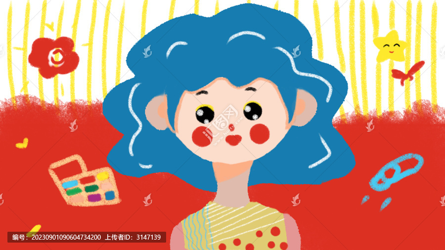 扁平風(fēng)愛化妝的女生商業(yè)插畫