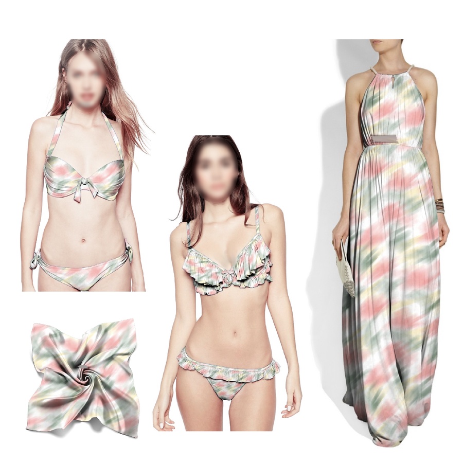 抽象動(dòng)態(tài)花朵家紡服裝印花圖案