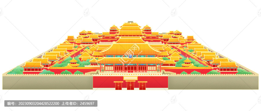 國潮北京故宮紫禁城地標建筑