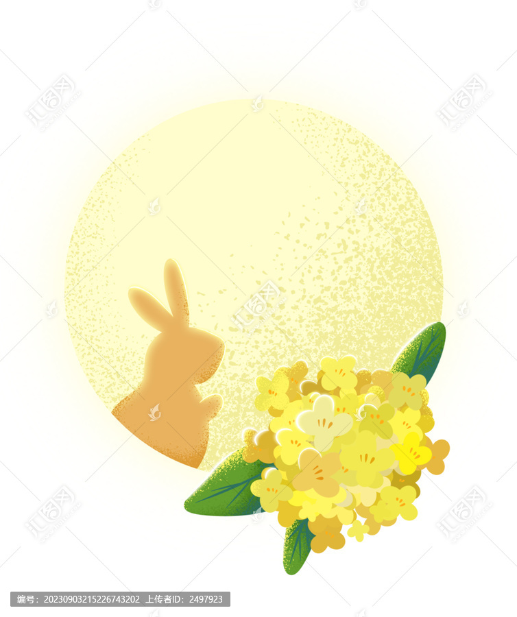 中秋節(jié)月亮兔子桂花