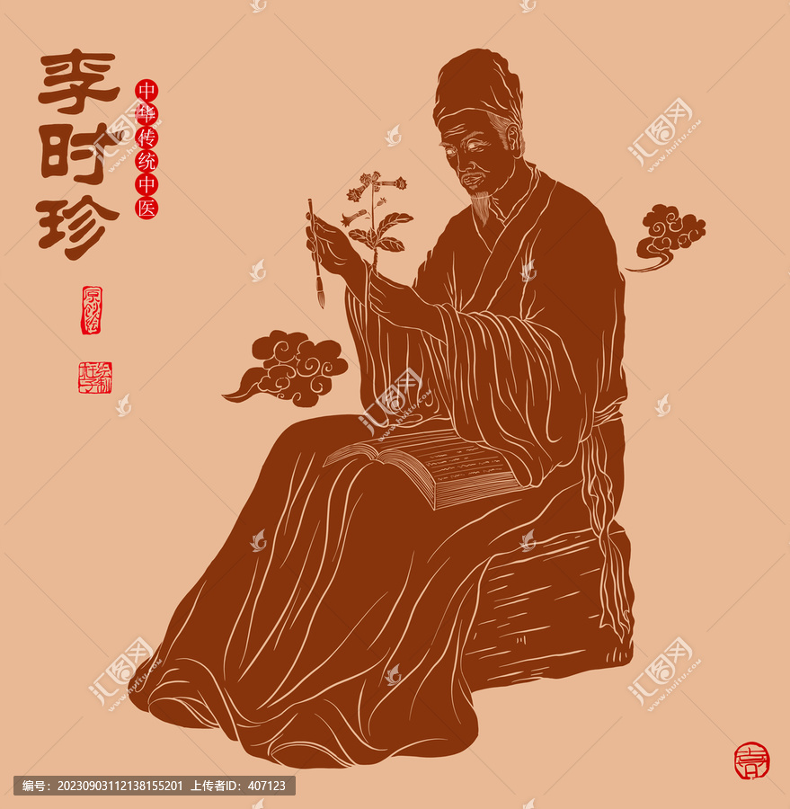 李時(shí)珍線稿圖