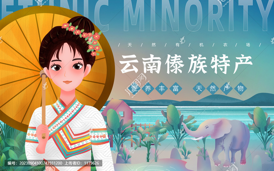 傣族特產(chǎn)女孩包裝插畫