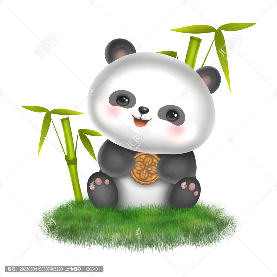 手繪國潮卡通熊貓原創(chuàng)插畫海報