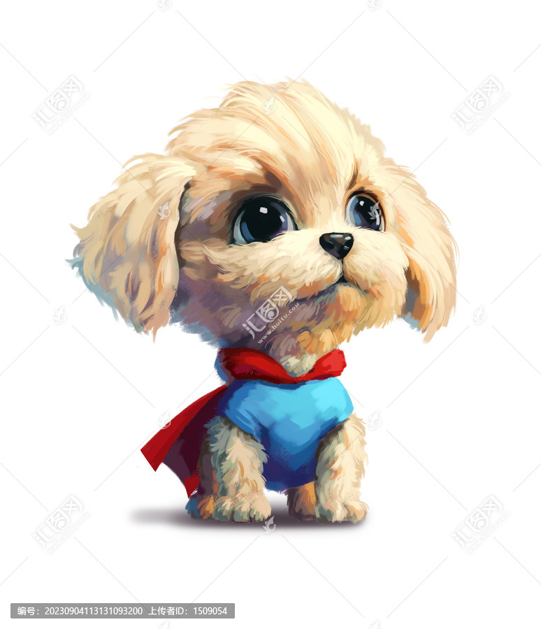 小狗手繪插畫