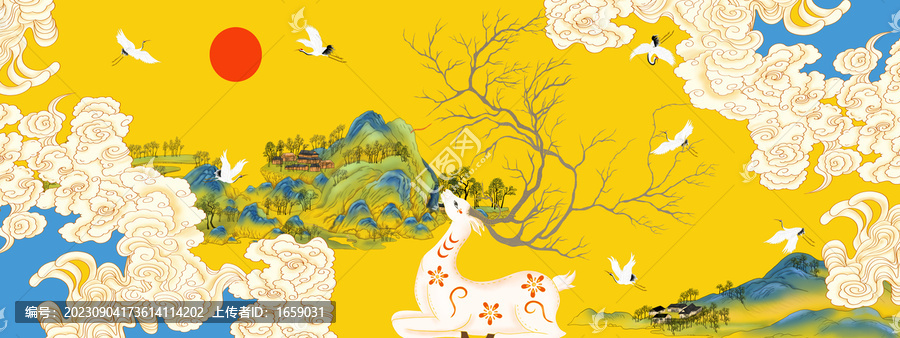 梅花鹿裝飾畫(huà)