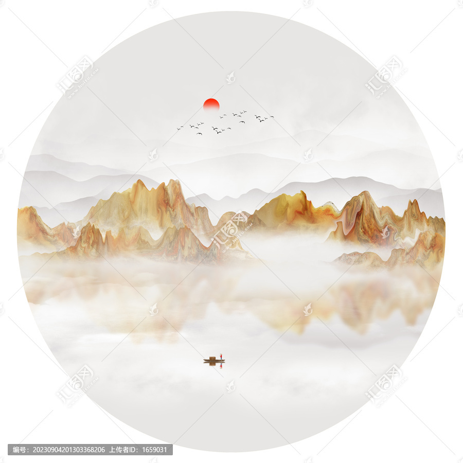金色山水畫