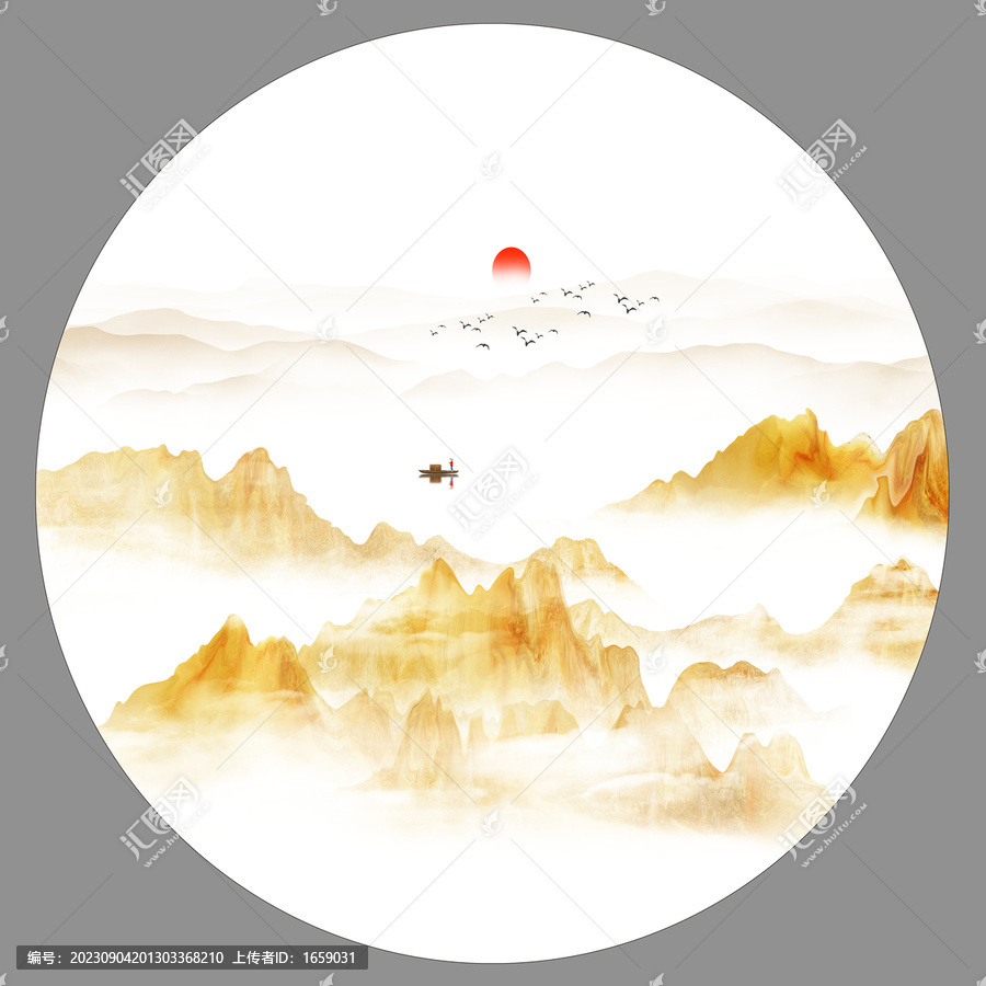 金色山水裝飾畫
