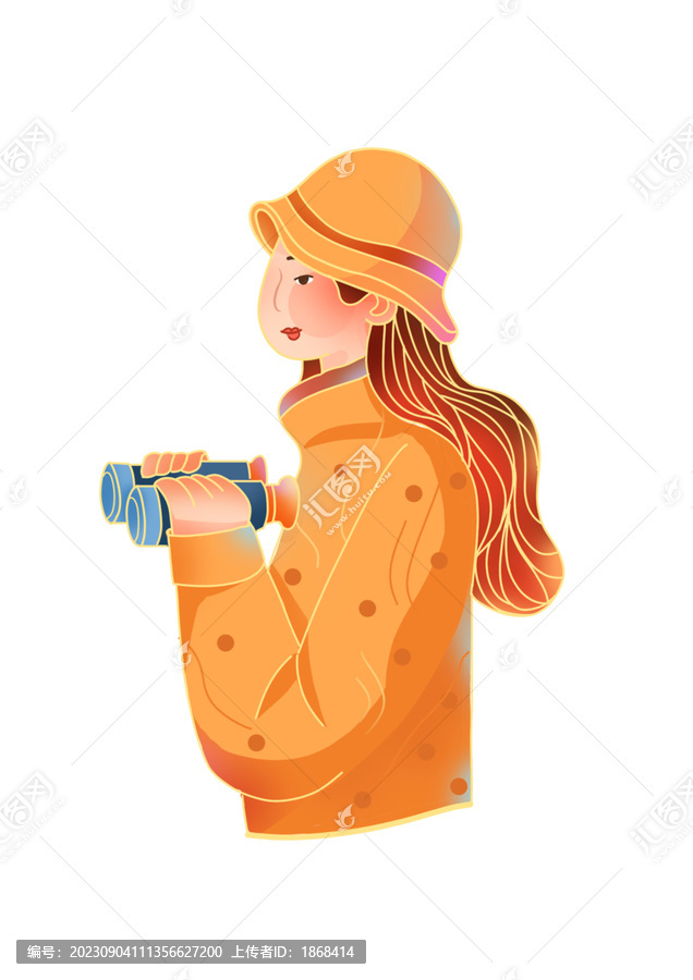 簡約日報風線條人物插畫