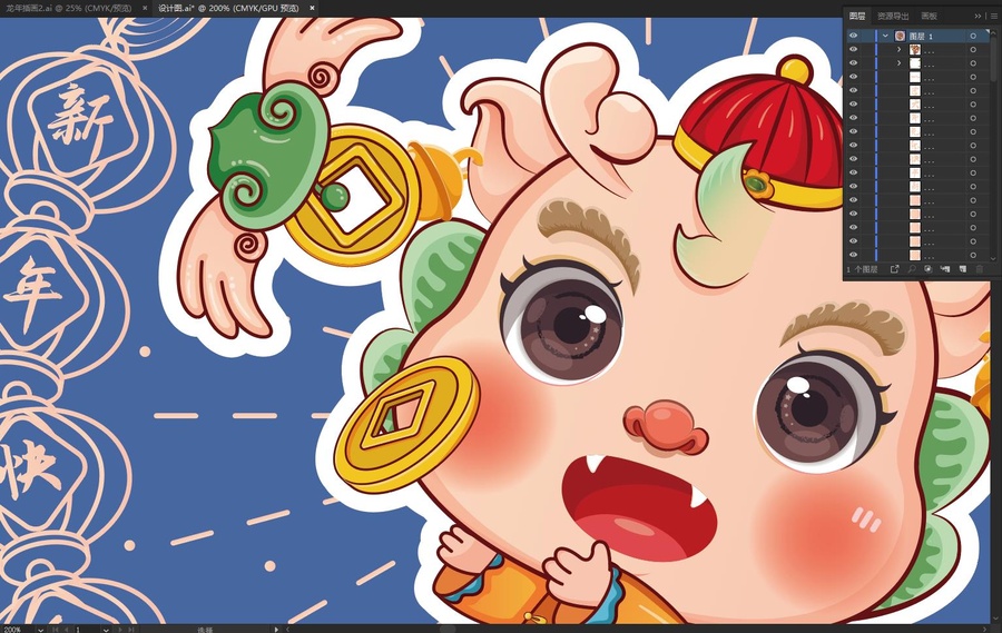 龍年國潮插畫