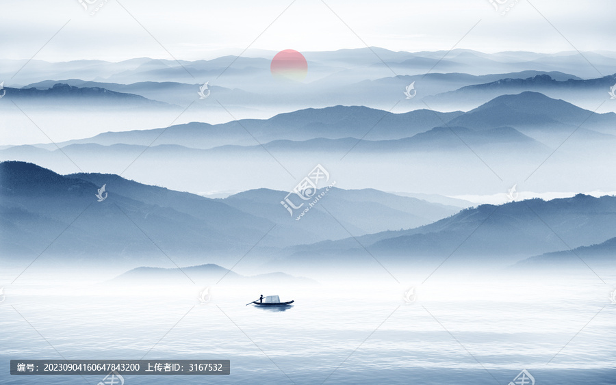 禪意水墨山水畫
