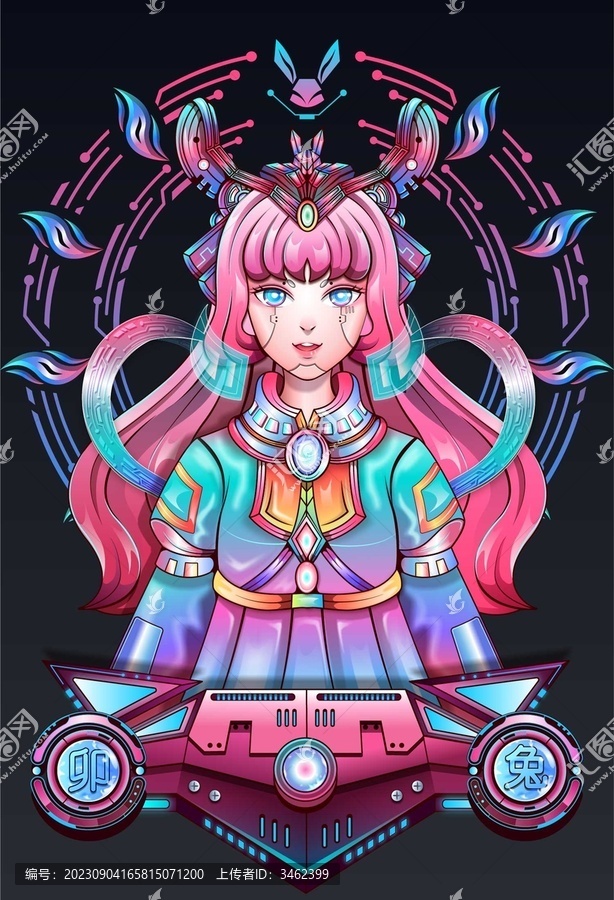 賽博朋克元宇宙十二生肖之卯兔