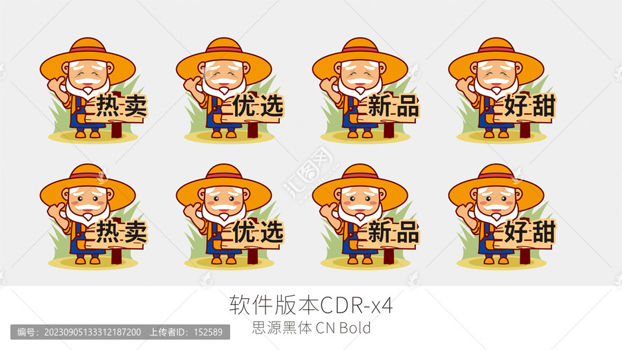 果農卡通水果標貼