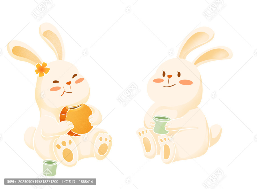 簡約創(chuàng)意中秋兔子節(jié)日插畫