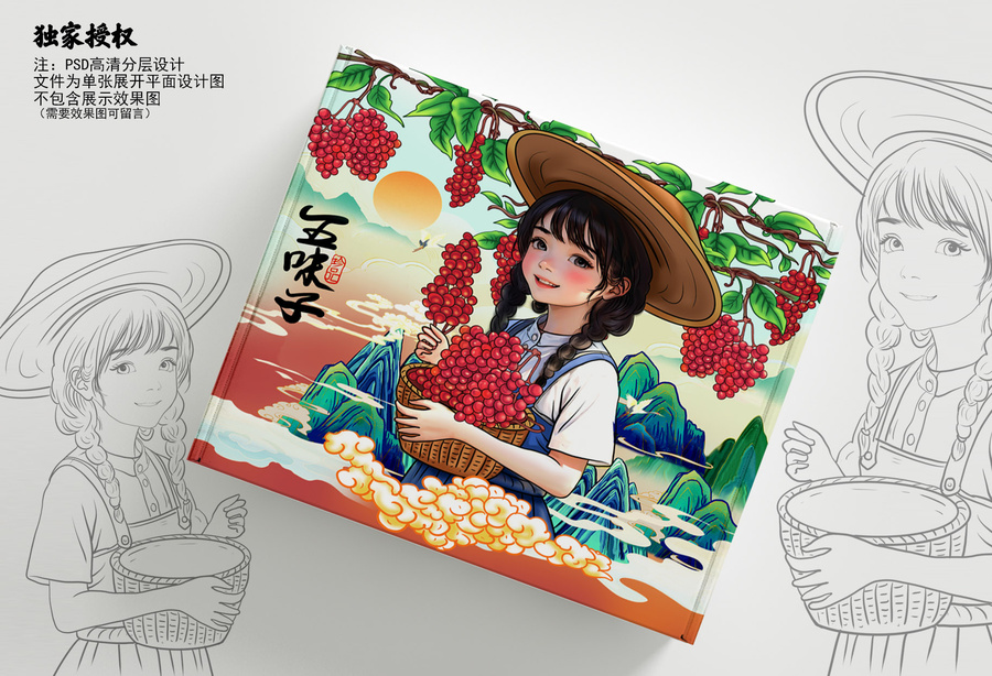 五味子包裝插畫