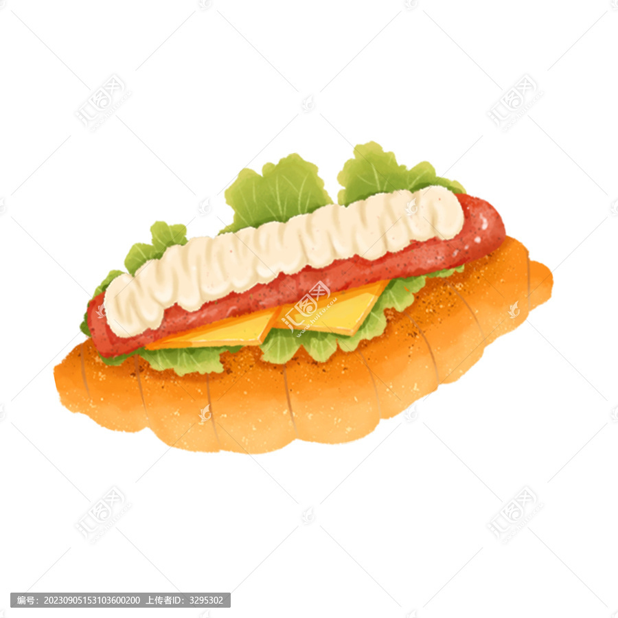 奶油熱狗面包