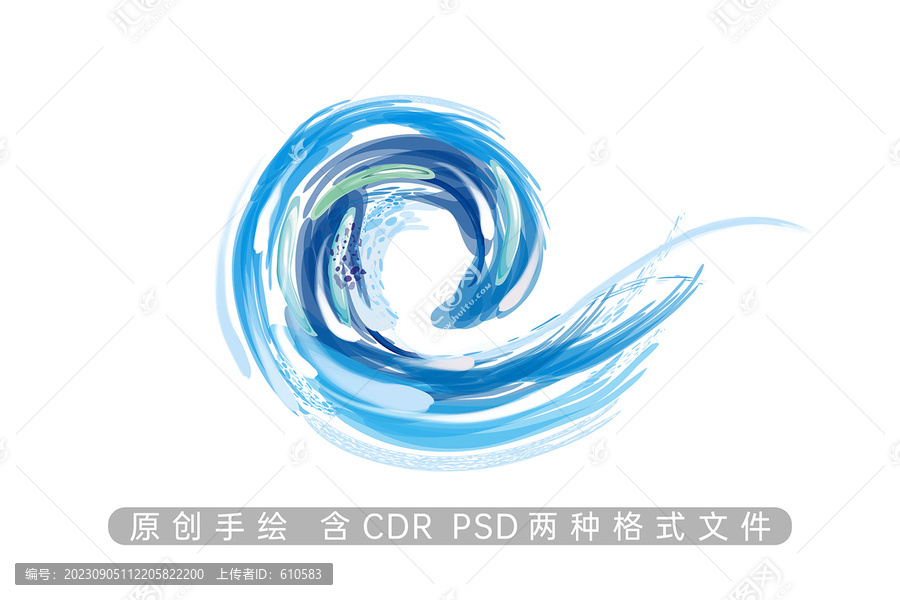 海浪浪花矢量手繪