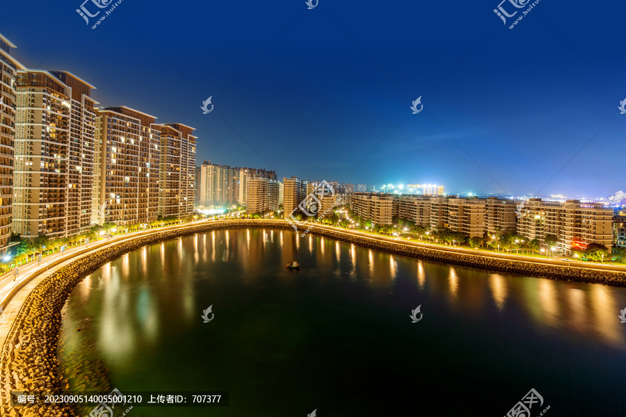 海南儋州恒大海花岛2号岛夜景