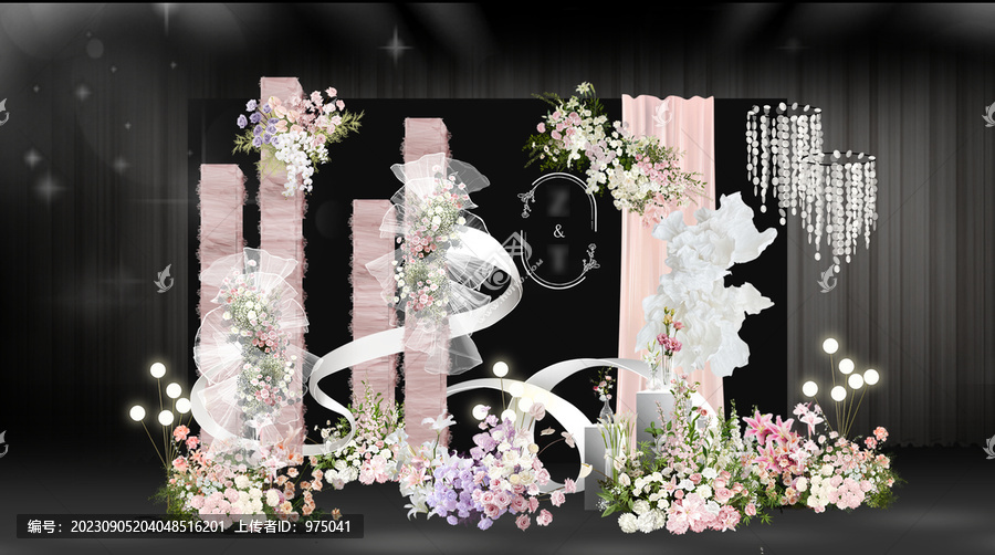 粉色紗幔韓式迎賓區(qū)