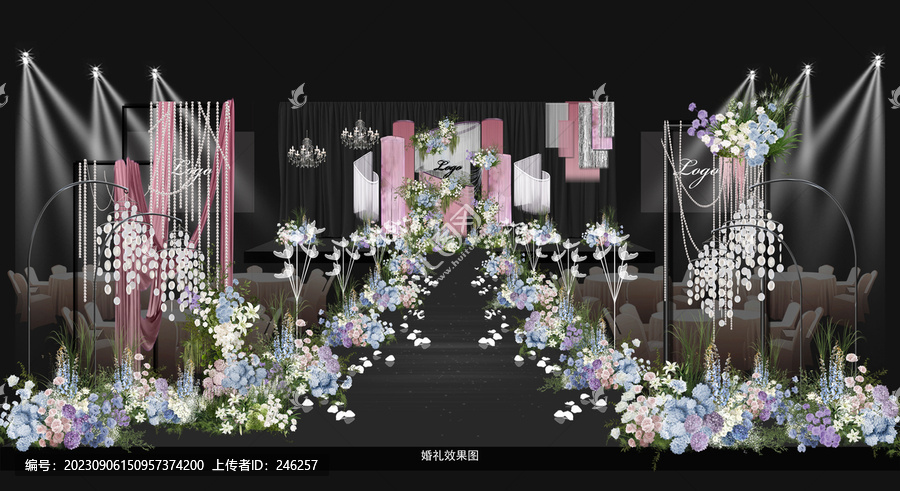 線簾婚禮效果圖