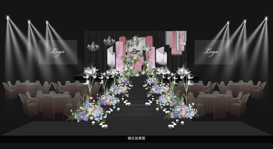 線簾婚禮效果圖