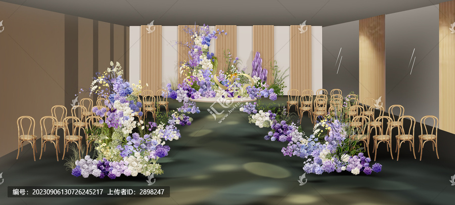紫色婚禮花藝