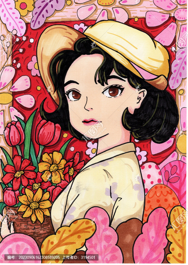 手繪掃描母親節(jié)主題動漫