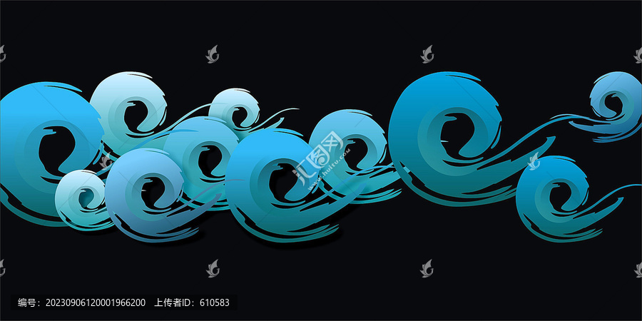 海浪花矢量圖
