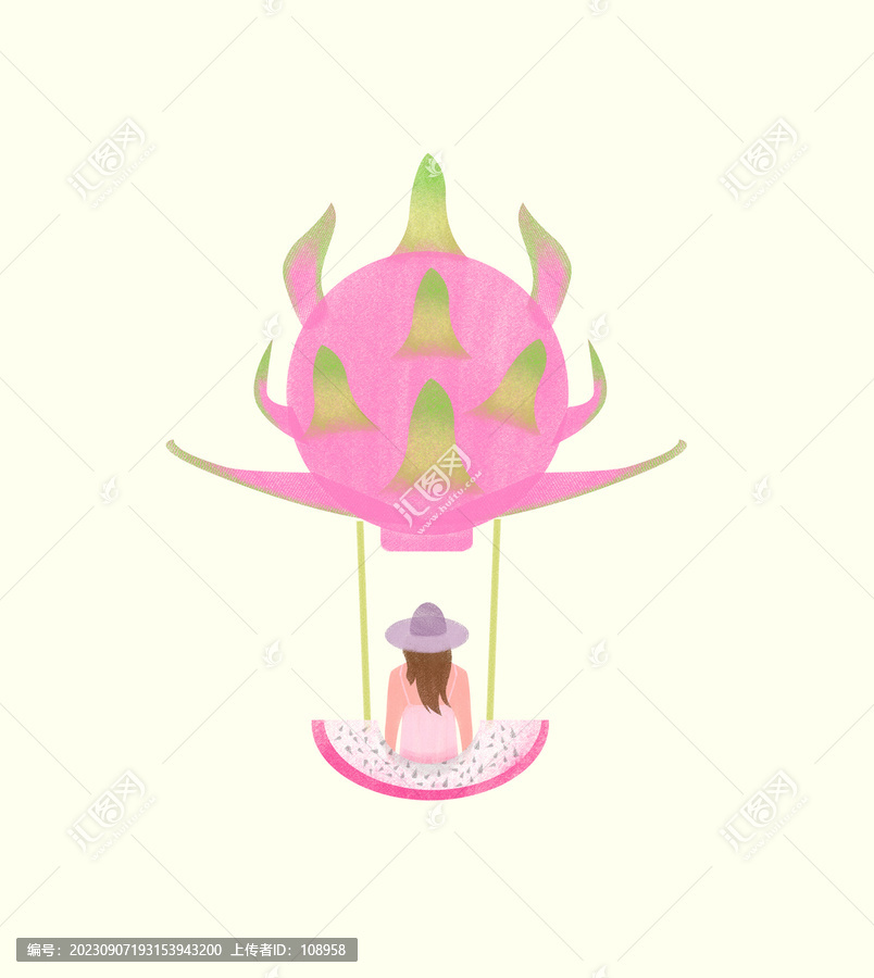 水果女孩插畫