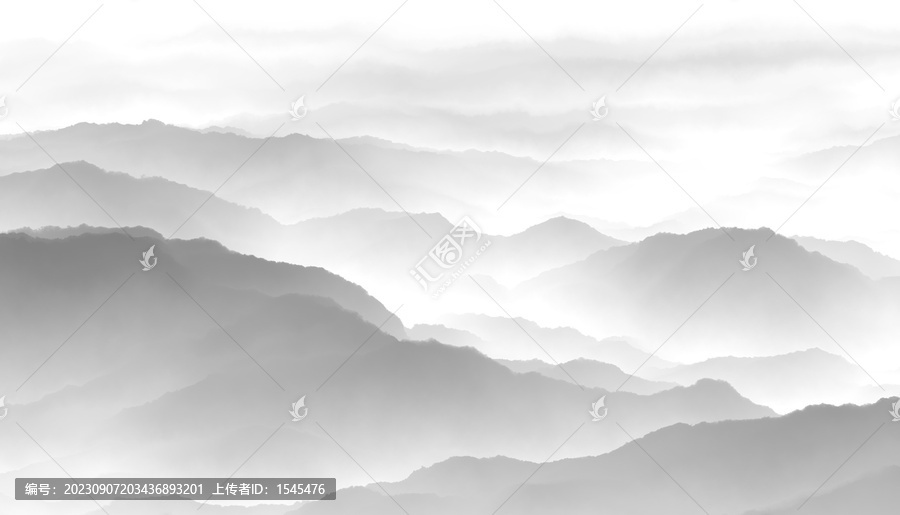 水墨山