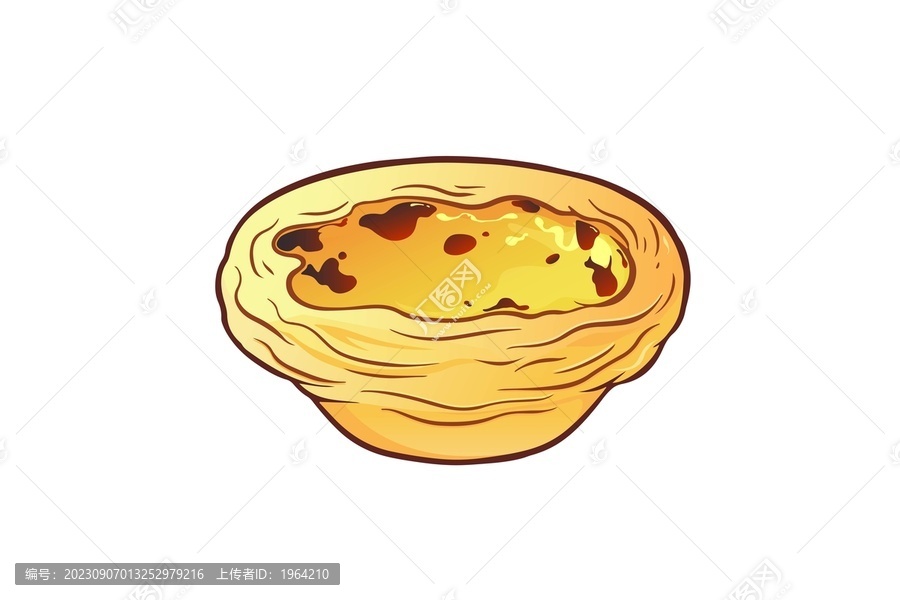卡通手繪蛋撻插畫