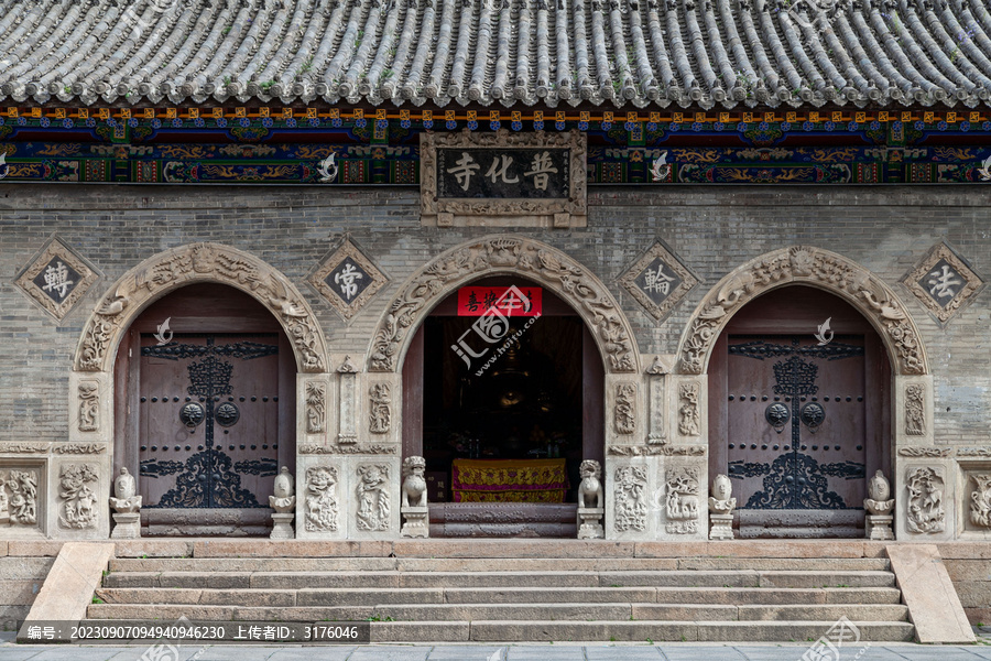 五台山普化寺古建石雕石刻山门